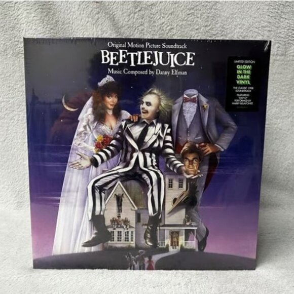 Beetlejuice Soundtrack LP ~ Ltd Ed Colored Vinyl (Glow-In-The-Dark) ~New/Sealed! - Picture 2 of 3